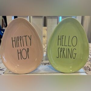 Rae Dunn Pastel Egg Plates - Pink and Green
